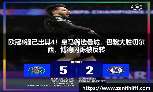 欧冠8强已出其4！皇马筛选曼城，巴黎大胜切尔西，博德闪烁被反转